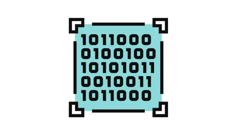 Binary code big data color icon animation Stock Footage 326108402