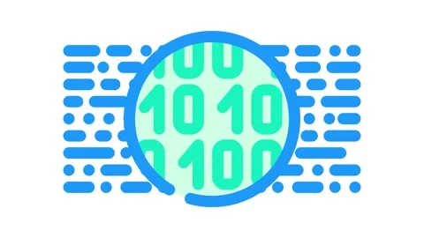Binary code big data color icon animation Stock Footage 327260102