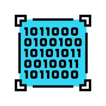 Binary code big data color icon vector illustration Illustrazione stock
