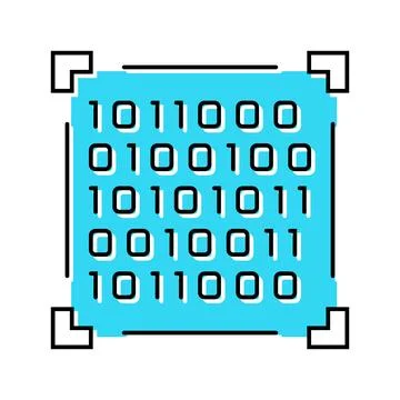 Binary code big data color icon vector illustration Stock Illustration