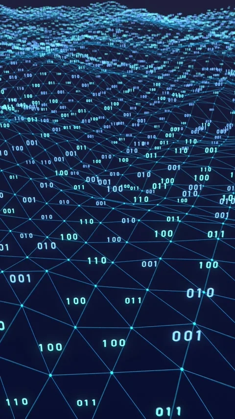 Binary code, big data, digital connection, plexus, technology. Stock Footage 319996694