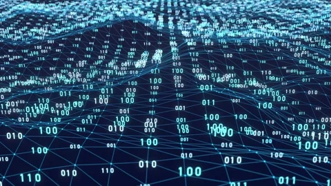 Binary code, big data, digital connection, plexus, technology. Video stock 322521309