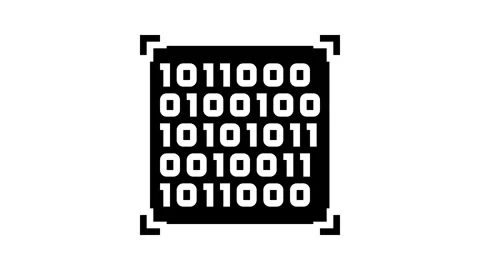 Binary code big data glyph icon animation Stock Footage 326145753