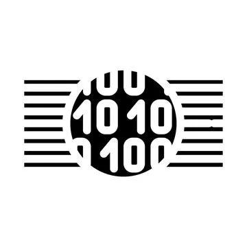 Binary code big data glyph icon vector illustration Illustrazione stock