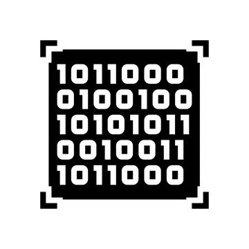 Binary code big data glyph icon vector illustration イラスト素材