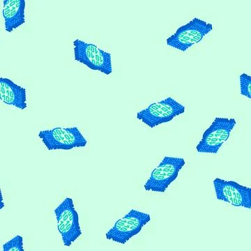 Binary code big data isometric icon seamless pattern Stock Illustration