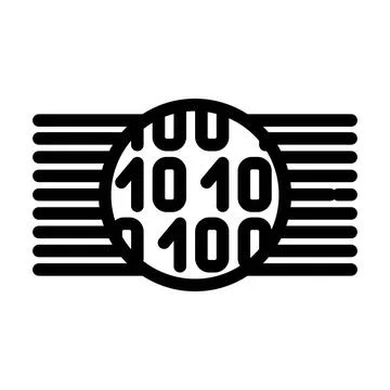 Binary code big data line icon vector illustration Stock Illustration