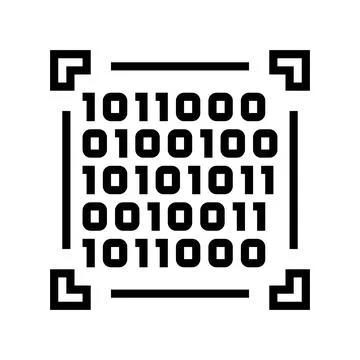Binary code big data line icon vector illustration Stock Illustration