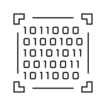 Binary code big data line icon vector illustration Stock Illustration