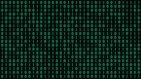 Binary code black and cyan background with digits moving on screen, Concept of 動画素材 253516945