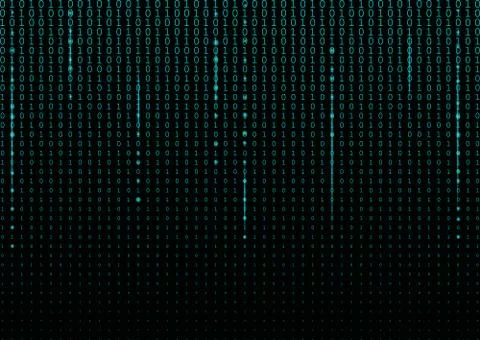 Binary code black and cyan blue background. イラスト素材