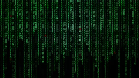 Binary code black and green background with digits moving on screen. 스톡 동영상 95216358