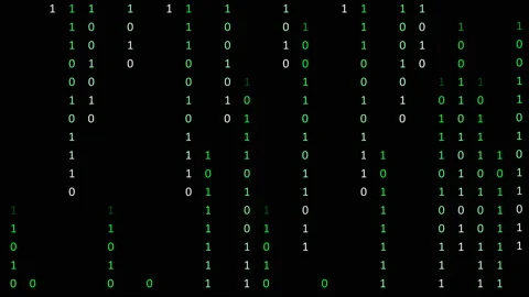 Binary code black and green animation Video stock 106127946