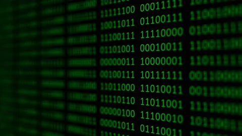 Binary code black and green animation Stock Footage 106131357