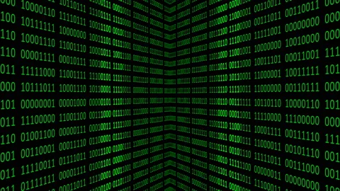 Binary code black and green animation Stock Footage 106463788