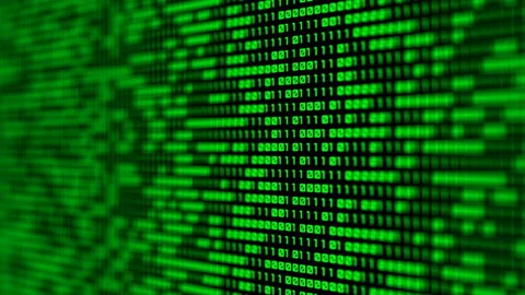 Binary code black and green animation Stock Footage 113921737