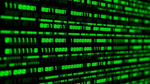 Binary code black and green animation Stock Footage 113923311