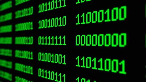 Binary code black and green animation Stock Footage 114769331