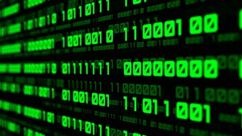 Binary code black and green animation Stock Footage 114769553