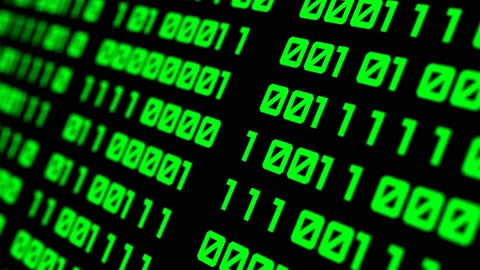 Binary code black and green animation Stock Footage 114769745