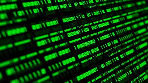 Binary code black and green animation Stock Footage 115106537