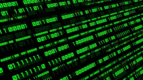 Binary code black and green animation Stockbeeldmateriaal 115256741