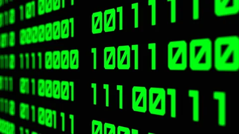 Binary code black and green animation Stockbeeldmateriaal 115768846