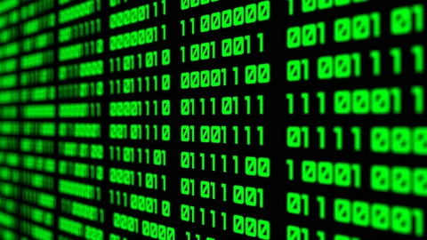 Binary code black and green animation Stockbeeldmateriaal 115769060