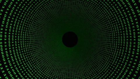 Binary code black and green animation Stockbeeldmateriaal 115854918