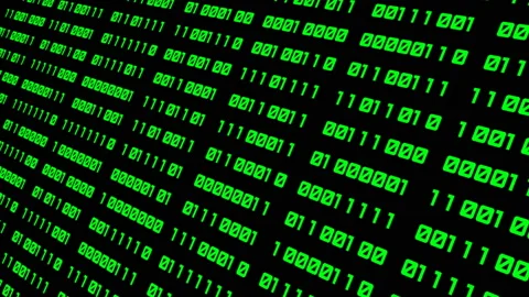 Binary code black and green animation Stockbeeldmateriaal 118015769