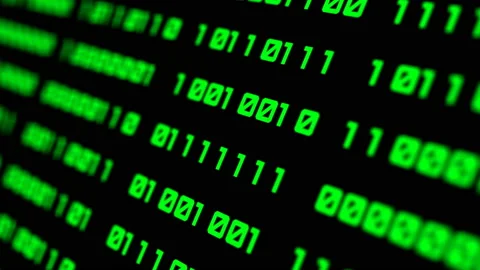 Binary code black and green animation Stockbeeldmateriaal 118235104