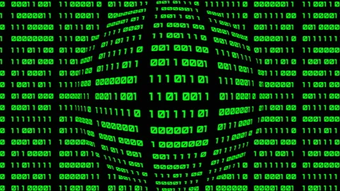 Binary code black and green animation Stockbeeldmateriaal 118235502