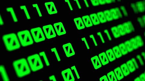 Binary code black and green animation Stockbeeldmateriaal 119255265