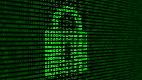 Binary code black and green animation Stock Footage 132974818