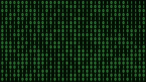 Binary code black and green background with digits moving on screen, Concept of Video stock 248824948