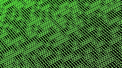 Binary code black and green background with numbers Video stock 249689474
