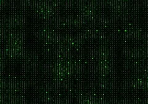 Binary code black and green background. Stock Illustration