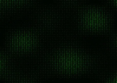 Binary code black and green background. Stock Illustration