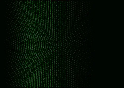 Binary code black and green background. Stock Illustration