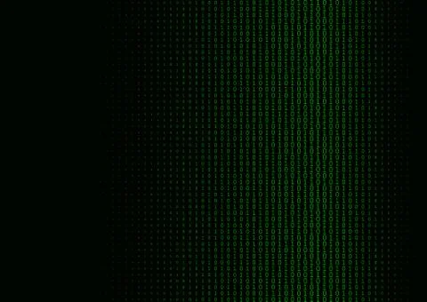 Binary code black and green background. Stockillustratie