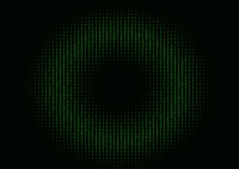 Binary code black and green background. Stock Illustration