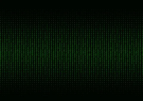 Binary code black and green background. Stock Illustration