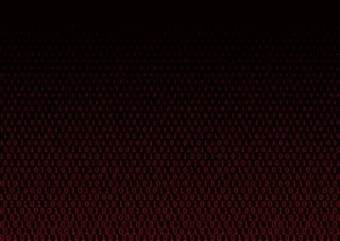 Binary code black and red background. Stock Illustration