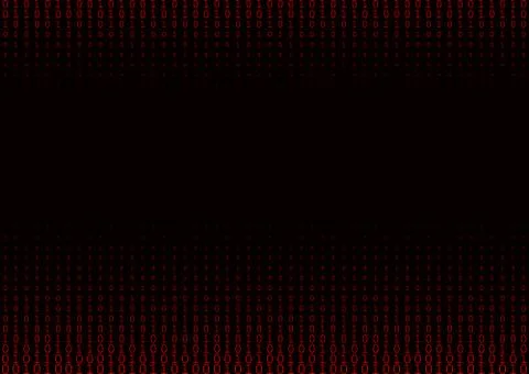 Binary code black and red background. Stock Illustration