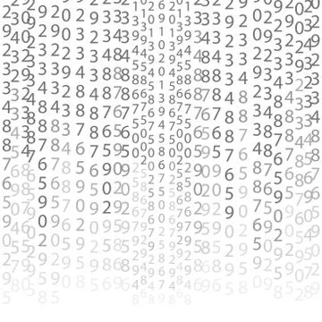 Binary code black and white background with digits on screen. Algorithm binary Stock Illustration