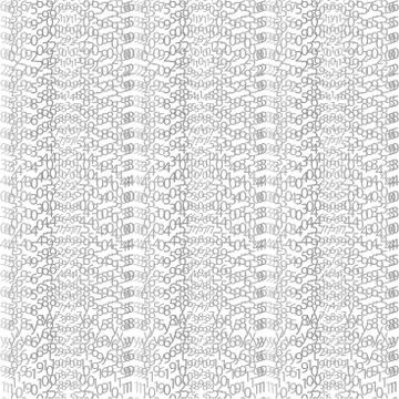 Binary code black and white background with digits on screen. Algorithm binary Stock Illustration