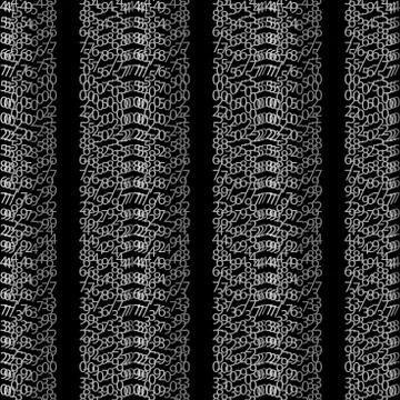 Binary code black and white background with digits on screen. Algorithm binary Stock Illustration