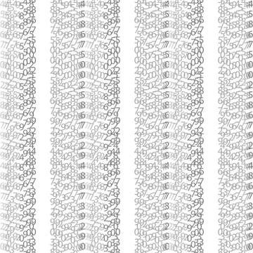 Binary code black and white background with digits on screen. Algorithm binary Stock Illustration