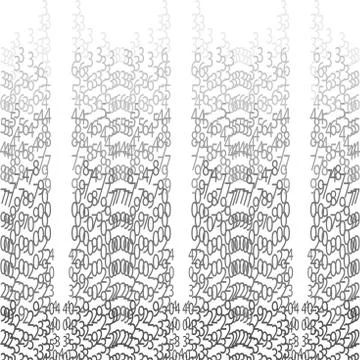 Binary code black and white background with digits on screen. Algorithm binary Stock Illustration