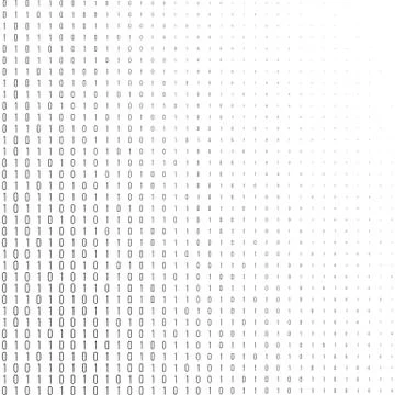 Binary code black and white background Stock Illustration